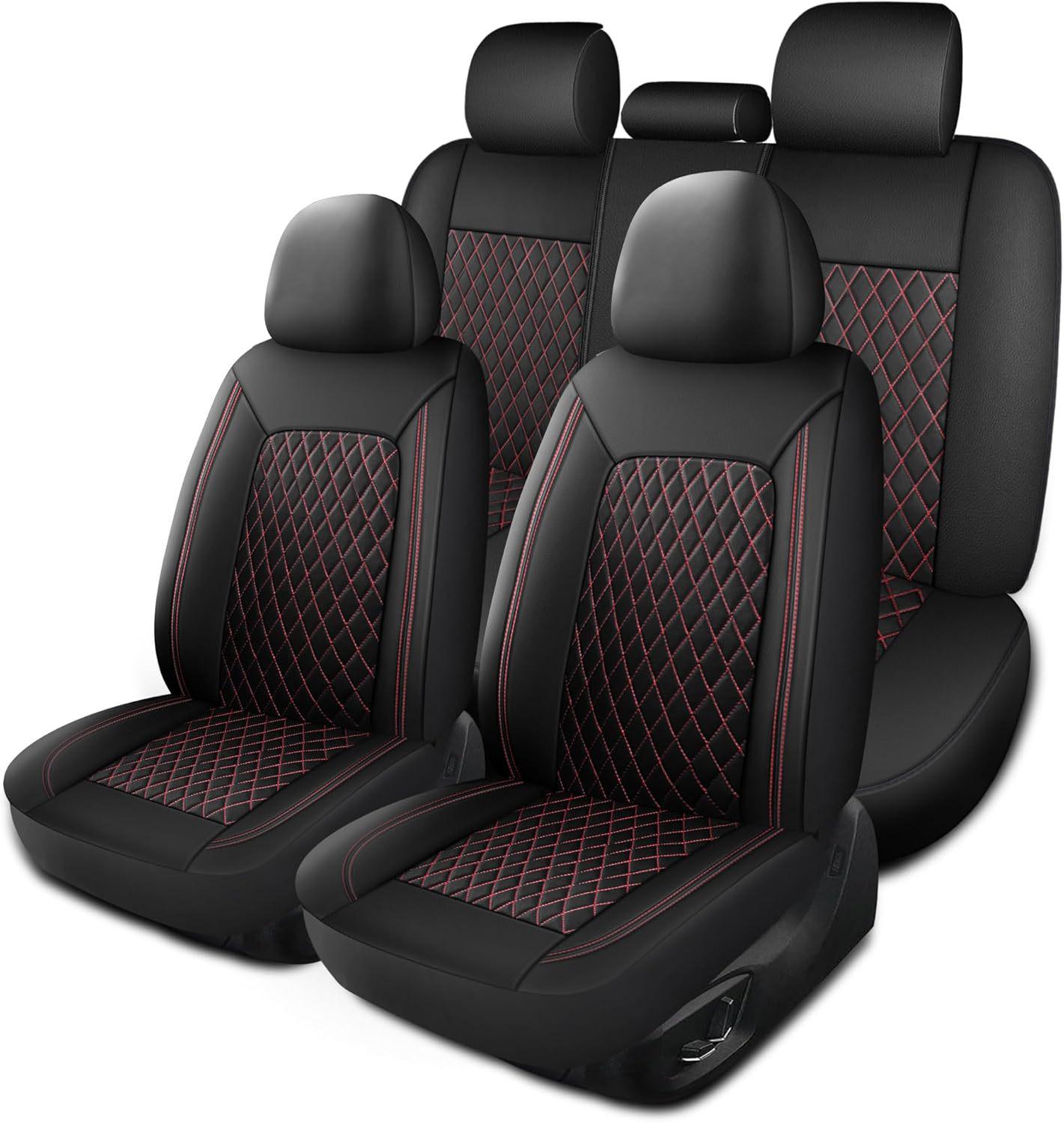 5-Seater Diamond Pattern Leather PU Car