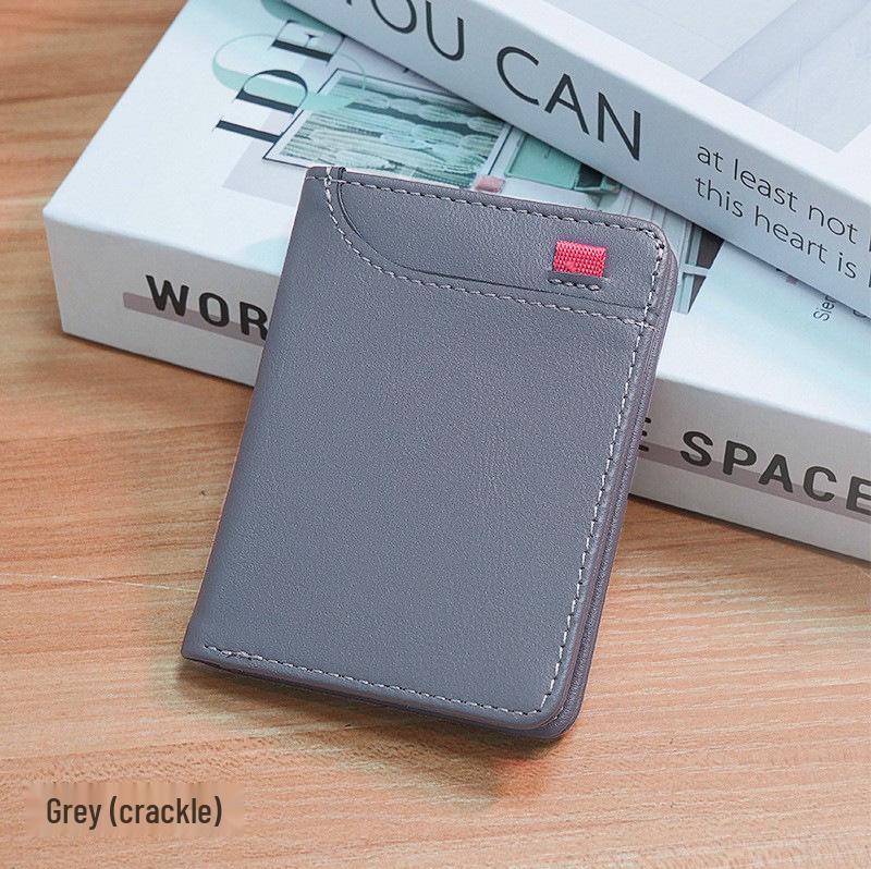 Cross-Border Multi-Slot Vertical ID Holder Men's Mini Wallet