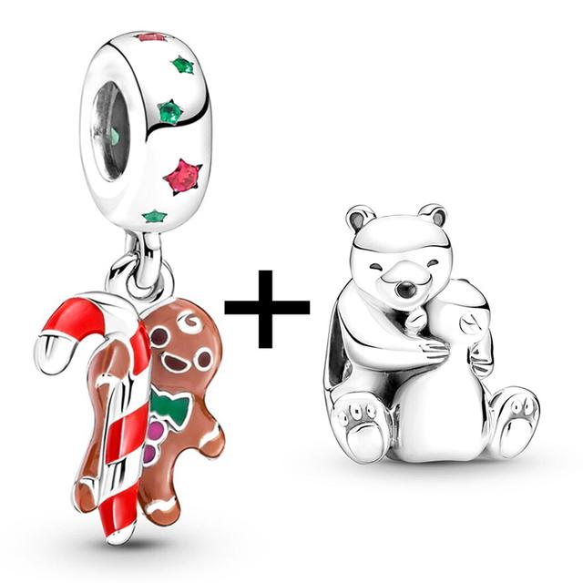 2 teile/los Romantische Liebe Lebkuchen Mann Perlen Fit Original Marke Charms Silber Farbe Armband Frauen Diy Valentinstag Schmuck