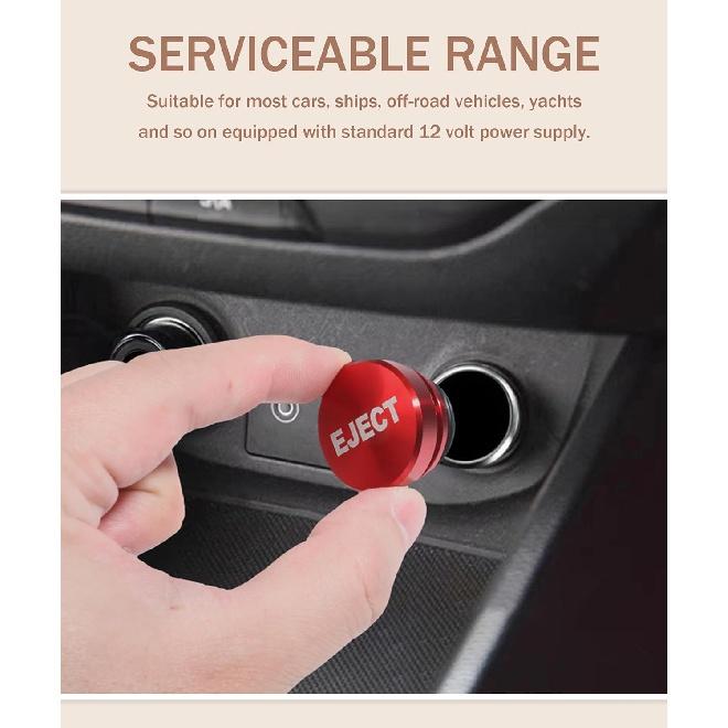 Cigarette Lighter Plug Cover,Aluminum Cigarette Lighter Plug,Car Accessories Button Decorative Plug,Fits Most with Standard 12 Car Boat with Volt