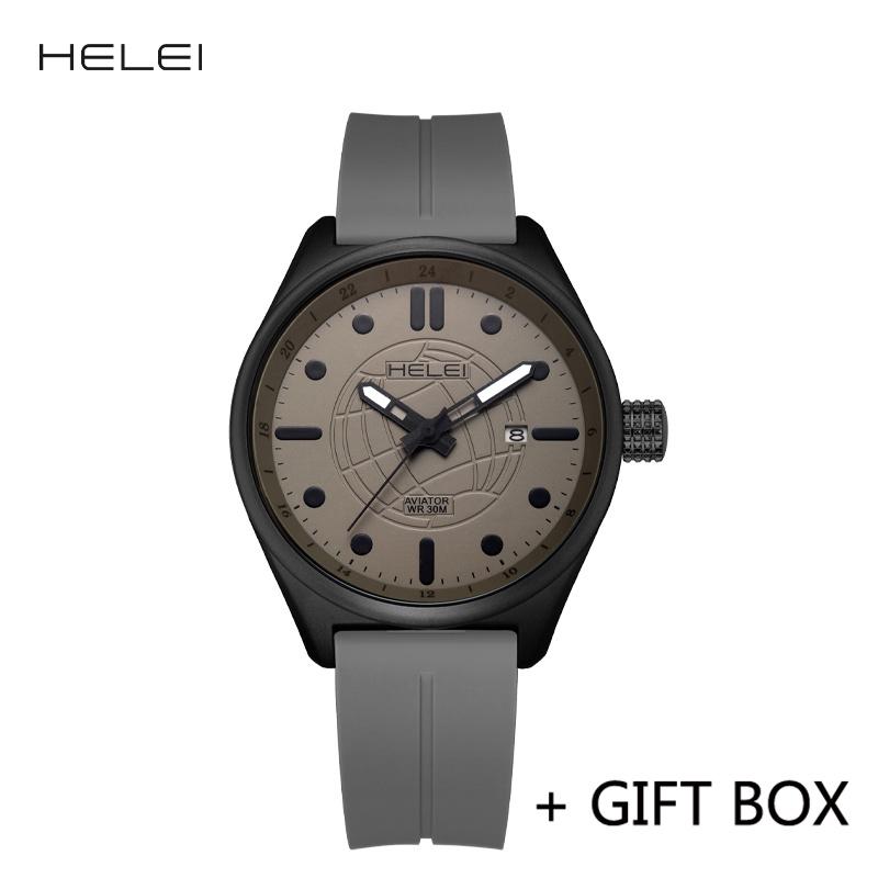 HELEI Men Watch Top Brand Luxury Military Army Waterproof Sport Male Clock Auto Date Quartz Business Original Wristwatch 9010BJ