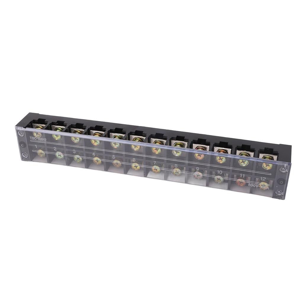 Terminal Strip Block 100A 600V Large Current Easy Wiring Ground Circuit Terminal Block 12 Positions