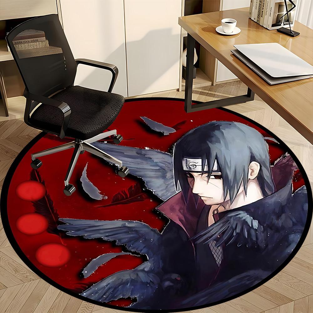 1pc Naruto Chair Carpet for Office, Indoor Non Slip Washable Polyester Fiber Carpet, Mat For Office, Machine Washable