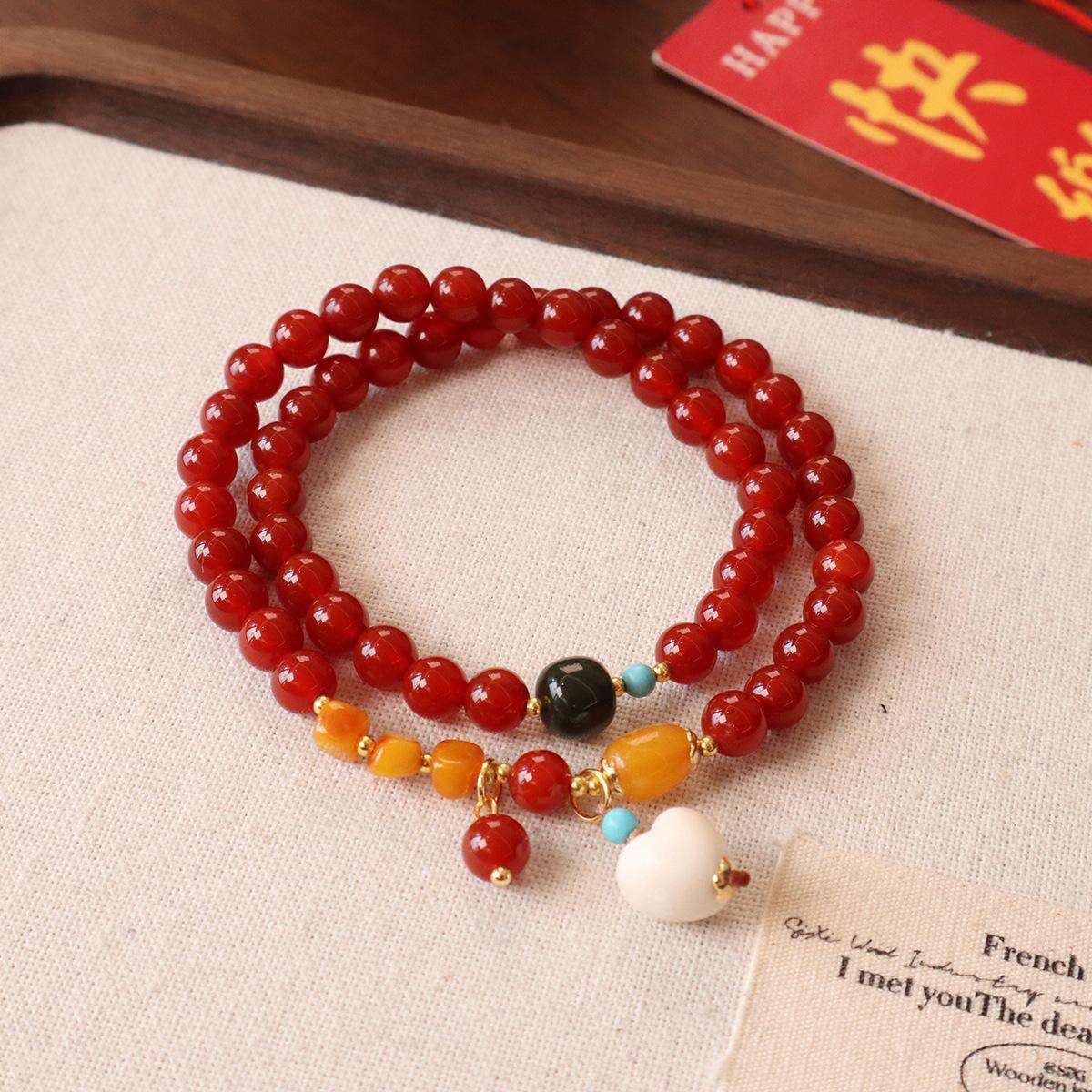 Original Nanhong agate Duobao braceletfashion women daily jewelry gift