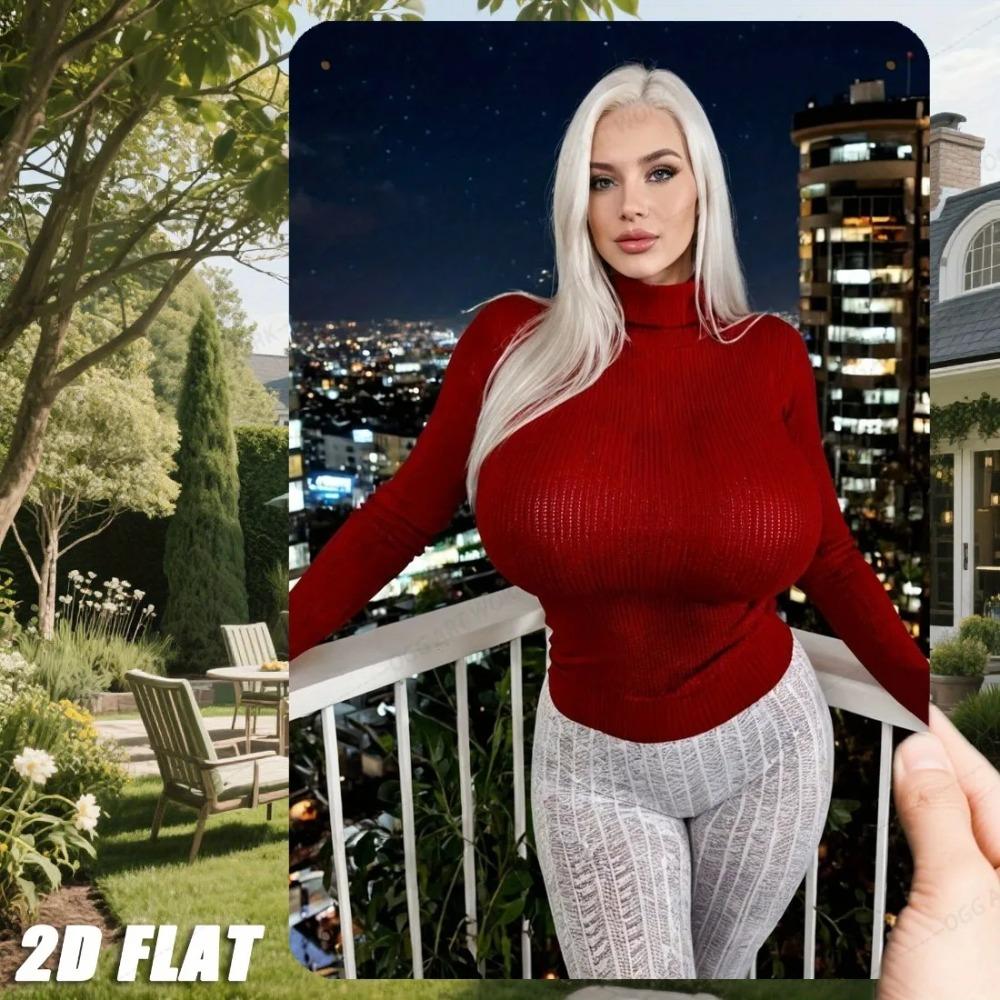 DualSided Red White Night Metal Wall Art Decor Halloween Christmas Cityscape Sign for Home Cafe