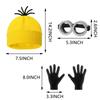 Halloween Cosplay Costumes Yellow Knitted Hat Gloves Cos Suit Props Party Show Parent-Child Gift Novelty Glasses 3pcs