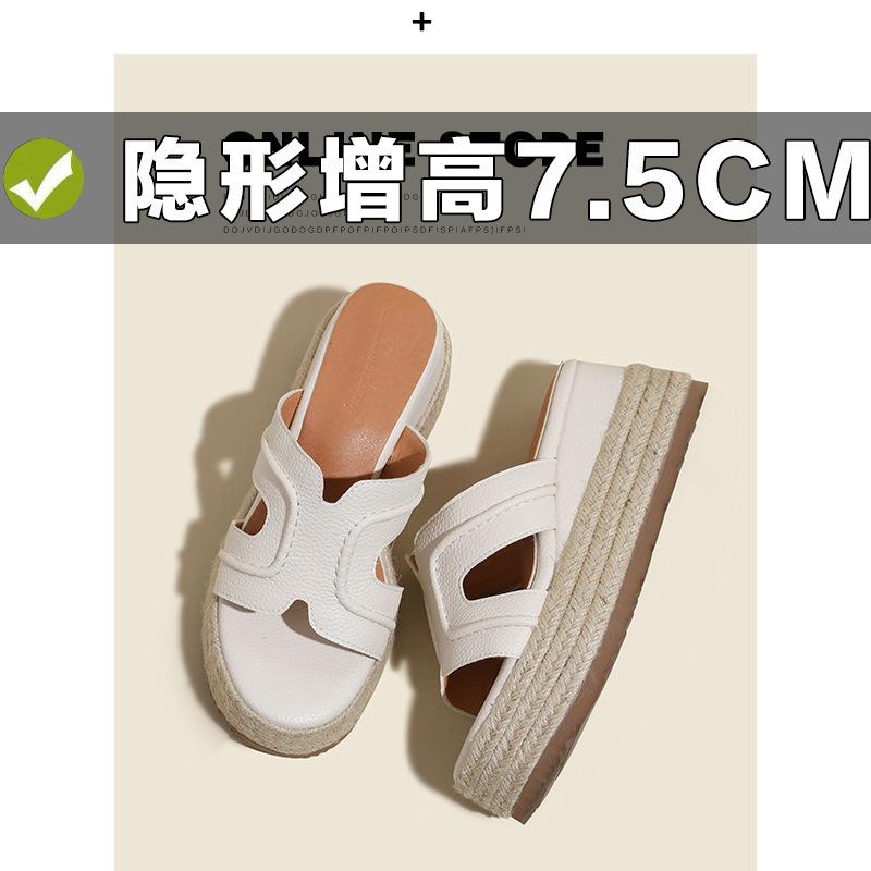 

Ruth s same retro straw woven thick-soled heel cool slippers women s outer wear 2025 new summer Roman sandals 32