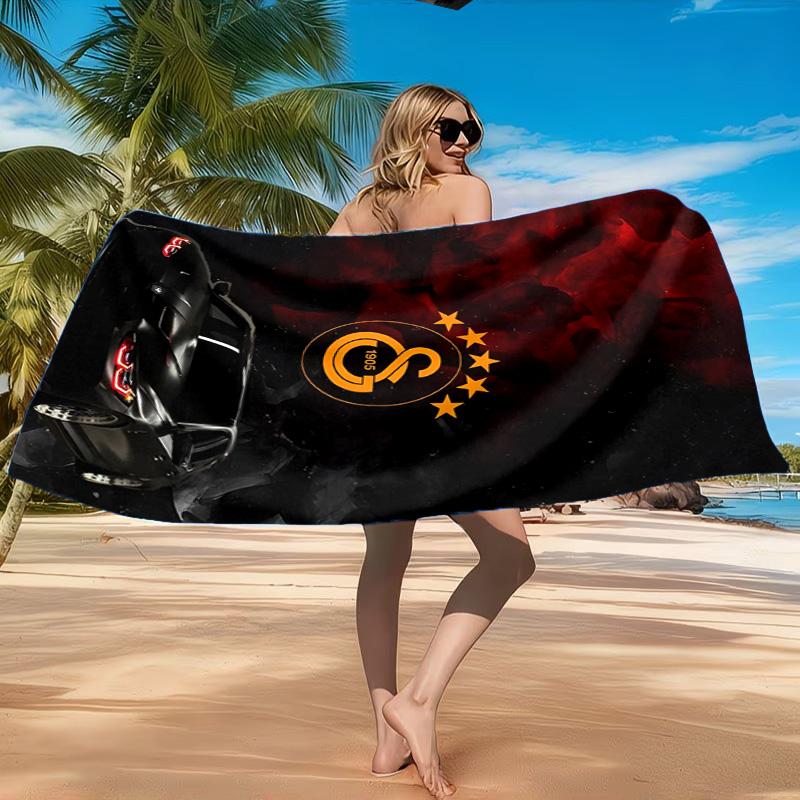 Galatasaray Football Club Crest Beach Towel, Quick-drying, Easy to Care for, Suitable for Both Fitness and Beach Vacations,Sports Essential