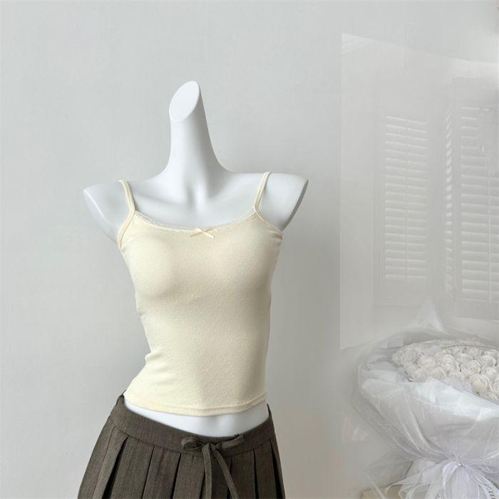 

Ретро Бант Кружево Тонкий Подтяжки Женский Летний Новый Однотонный с Нагрудной Подушкой Жилет One Size жёлтый