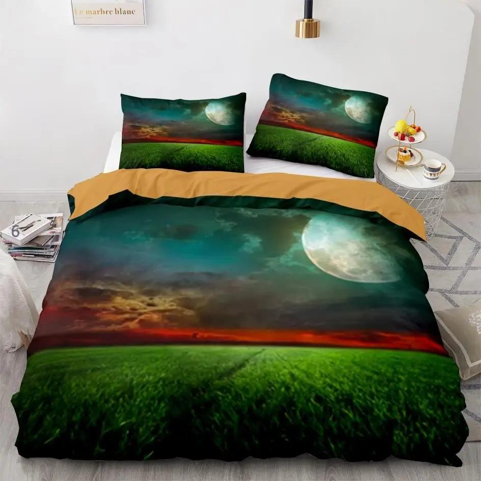 Starry Sky Duvet Cover Twin Size Universe Decor Twin Bedding Set Microfiber Outer Space Theme Milky Way Galaxy Comforter Cover