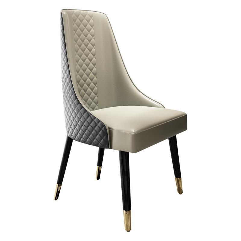 Nordic Luxury Leather Dining Chair with Armrests for Home, Office, or Coffee Shop