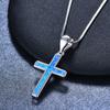 Blue Cross Necklace Womens Versatile Pendant Necklace