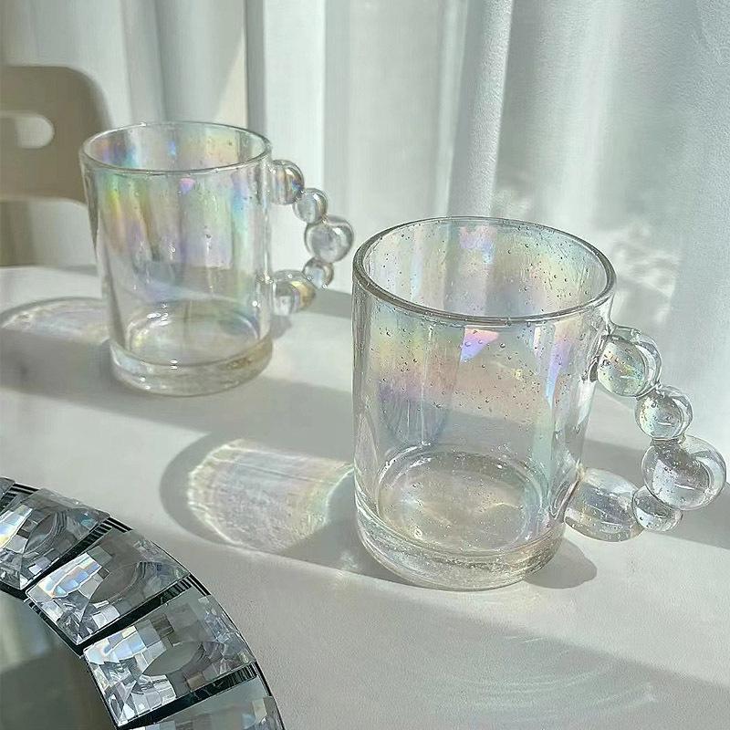 Europe Style Coffee Mugs Luxury handle Coffee Milk  Afternoon Tea Cup Creative Bubble Glass Cups For Friend Gift