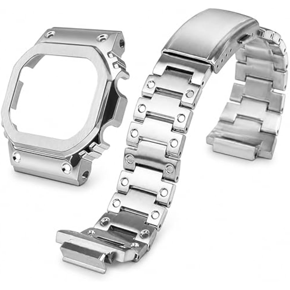 DW5600 GWM5610 Replacement Case Band Set 316 Stainless Steel Casio Compatible Metal Bezel Metal B...