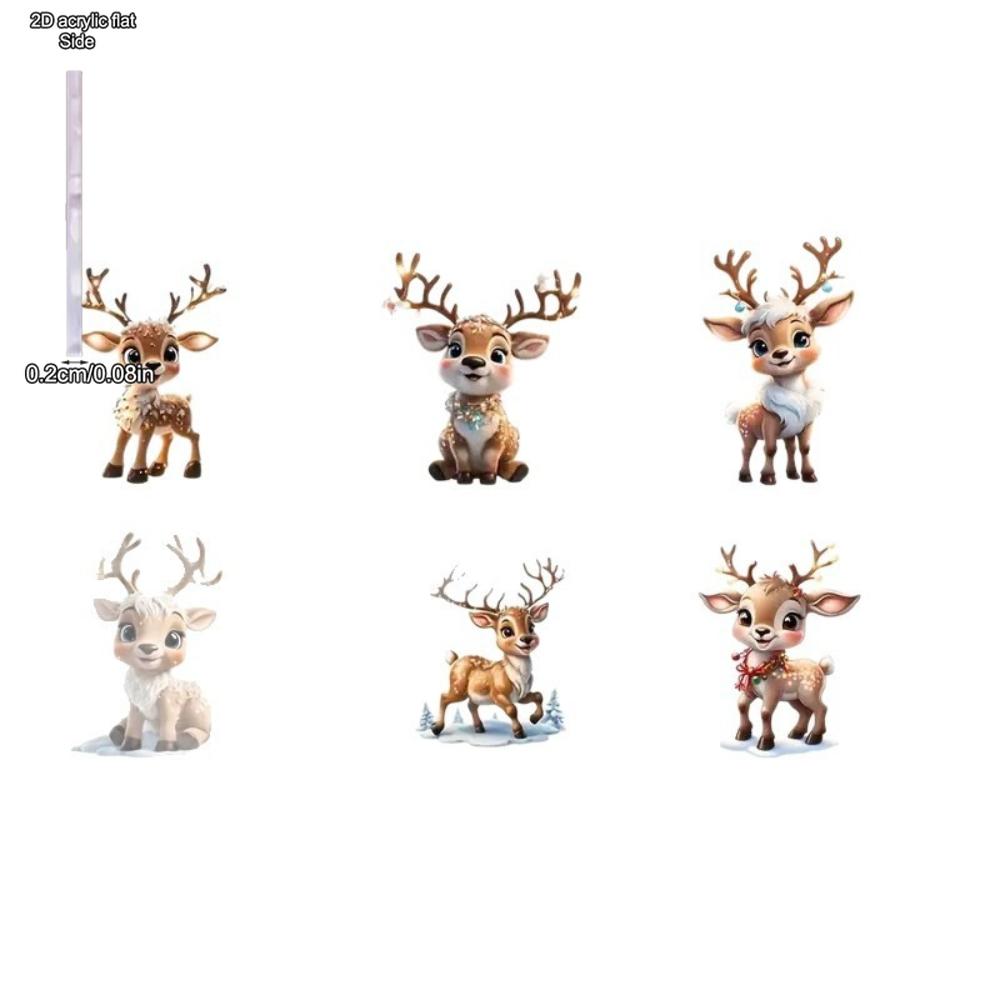 Vintage Acrylic Sign, Charming Acrylic Reindeer Baby Car Decoration Holiday Gift Christmas Xmas Tree Pendant Hanging Ornament, Perfect for Home