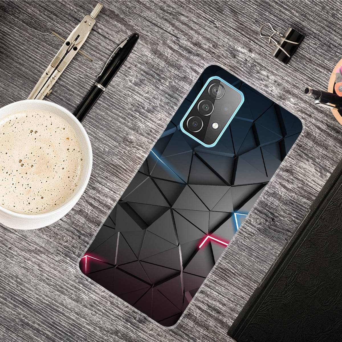 

IMD Pattern Printed Case for Samsung Galaxy A23 4G/5G (Global Version) Anti-Fall Soft TPU Phone Protector Shockproof Phone Cover Black Triangle