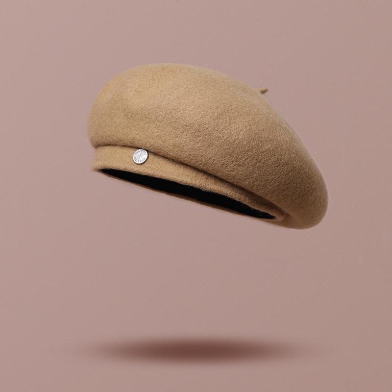 

Женский берет Ретро Осень и Зима Женская уличная повседневная Темперамент Шляпа художника Шляпа-гриб One Size хаки