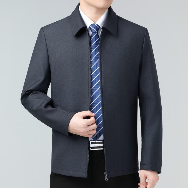 Middle-aged Wool Jacket Men s Autumn New Dad Lapel Casual Jacket Business and Government Cadres Civil Servants All-match Tops 170