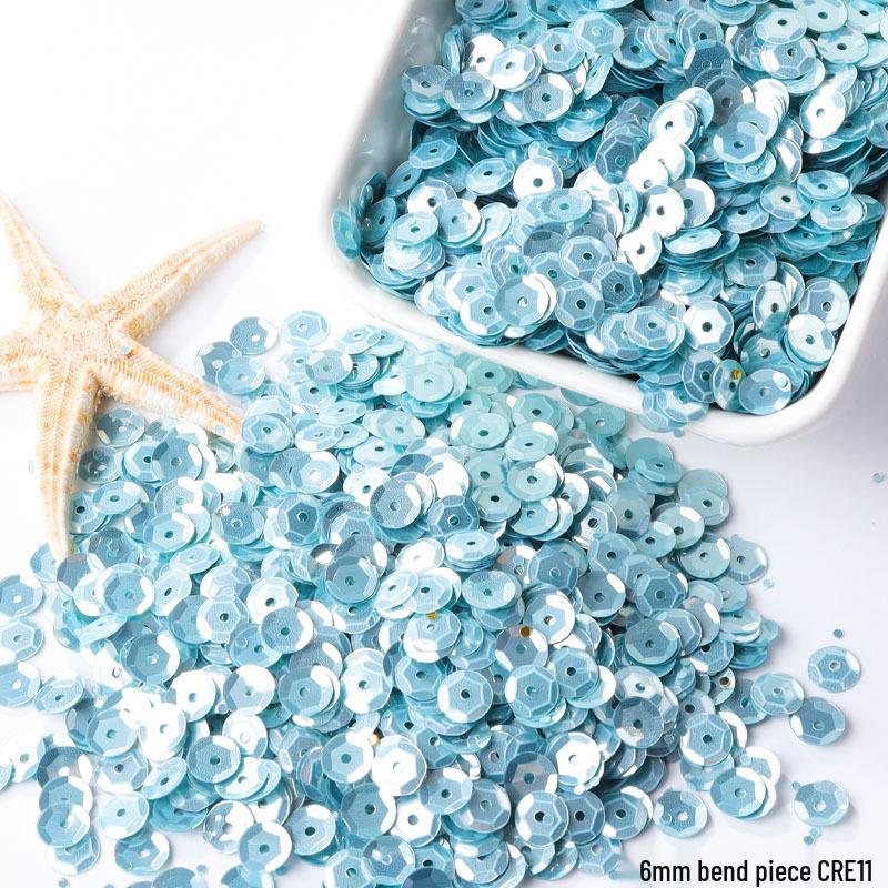 6mm Iridescent Silver Sequins: Laser Embossed Curved Pieces for DIY Embroidery, Wedding Dress Accessories, and Craft Ornaments.