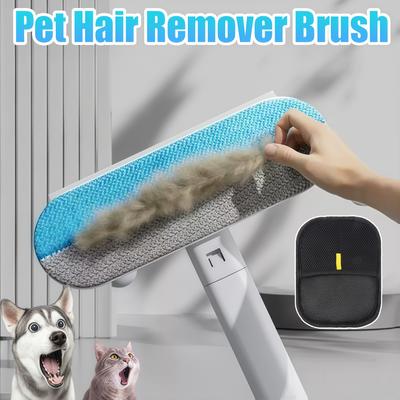 Pet Hair Removal Set Tool Reusable Static Removal Gloves Double-Sided Grooming Gloves Remove Dog Cat Fur Hair for Carpets Sofa