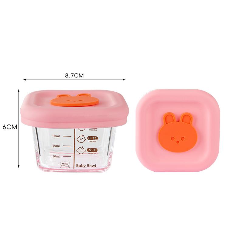 Glass Bowl Baby Food Supplement Bowl With Scale Portable Lunch Box Food Storage Seal Heating Food Grade Silicone