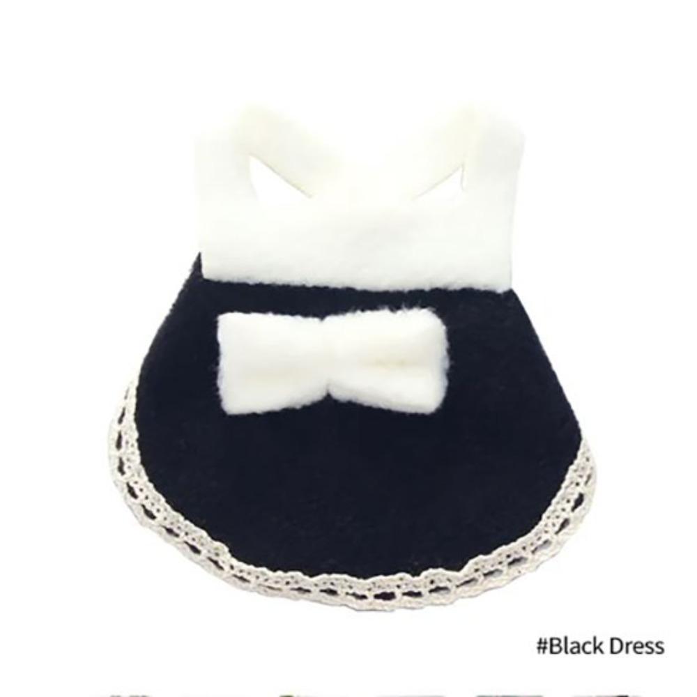 Wear and Bite Resistant Small Animal Clothes Flannel Cloth Dress Cap Harness Vest with Bow