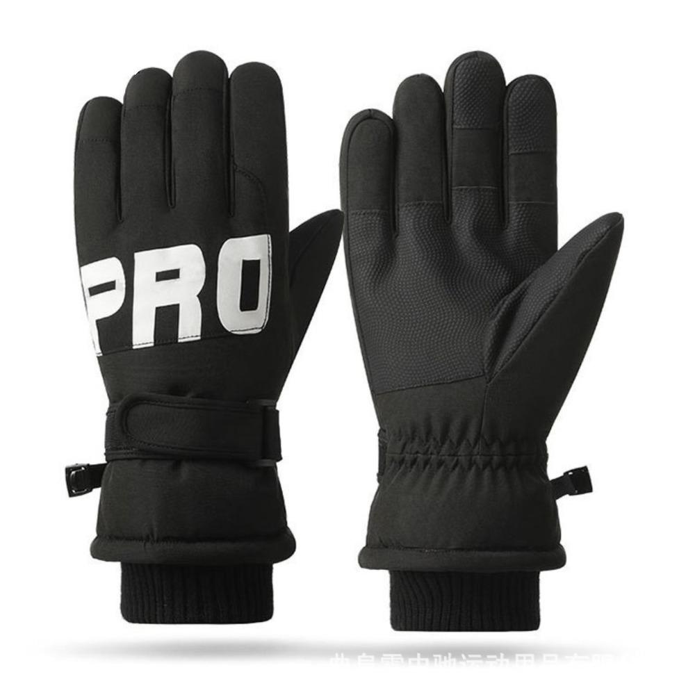 

High Quality Touch Screen Ski Gloves Non-slip Waterproof Cycling Gloves Polyester Winter Mittens Outdoor XL чорний