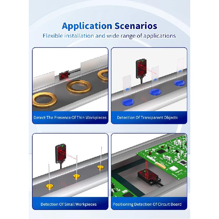 Ultra-Thin FGNS04-30PA-C Photoelectric Light Sensor Front Facing Outgoing Light Accurate Detection Electronic Component