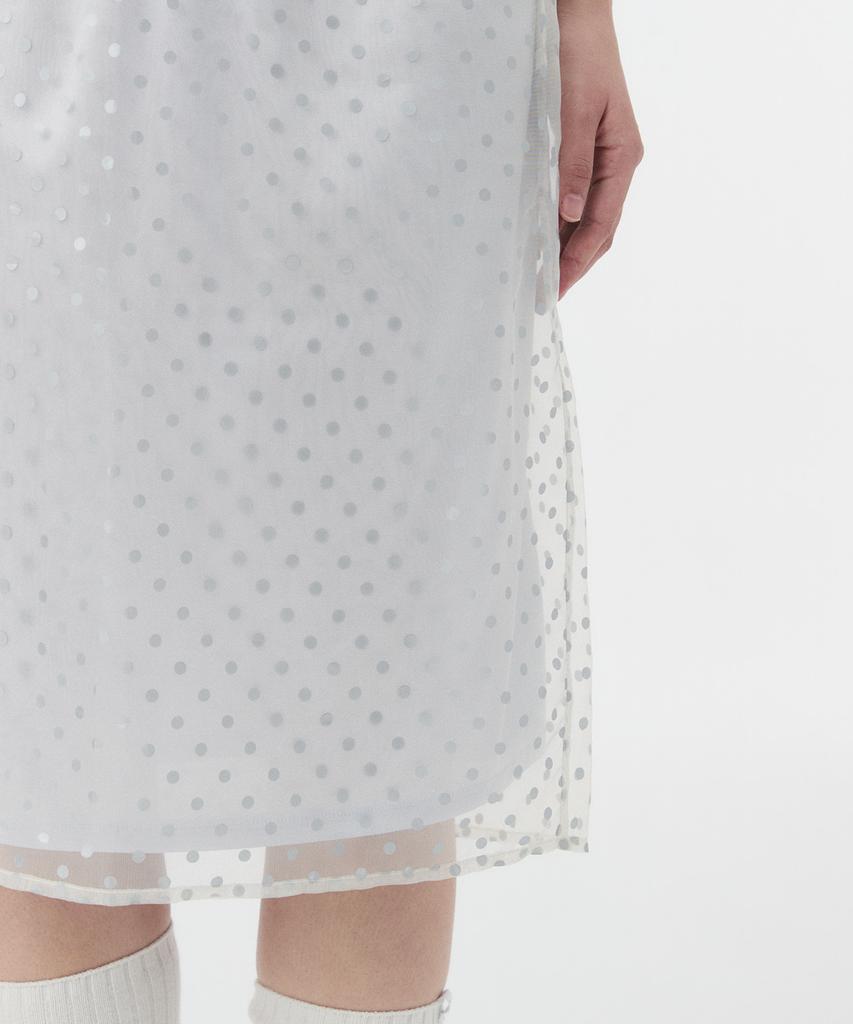 Ohesio Sheer Dot Midi Skirt, Cream