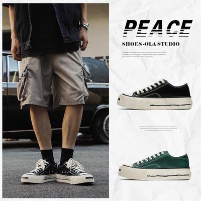 AFANTING Men's Open-Mouth Height-Boost Canvas Shoes - Japanese Casual Trend