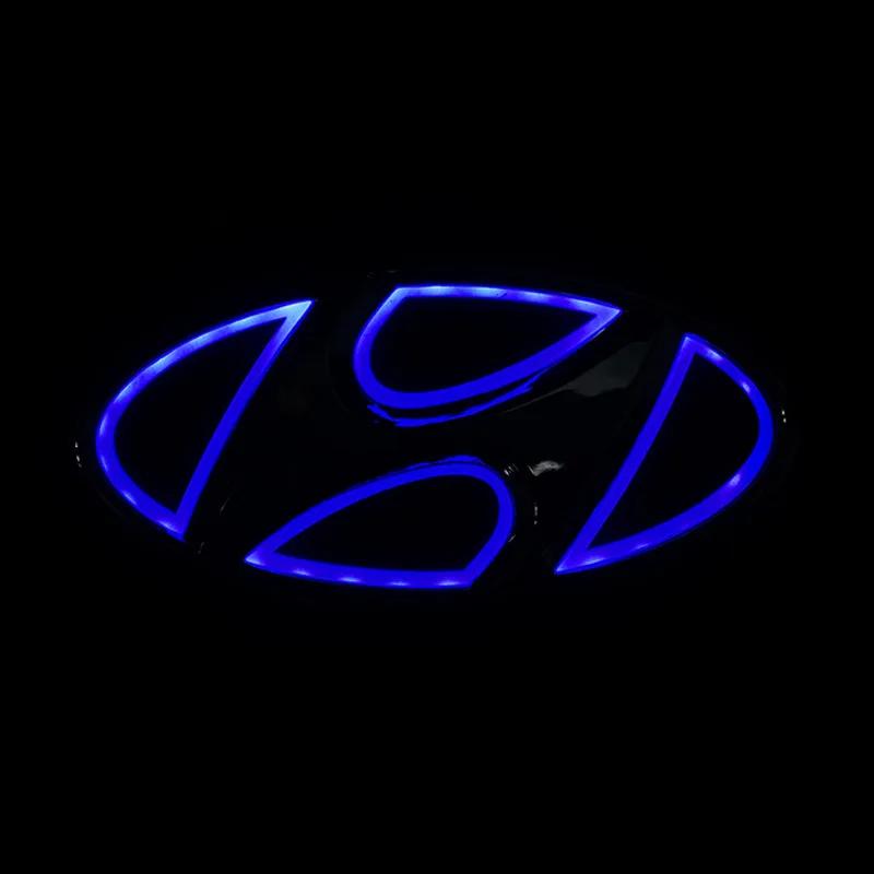 Car 5D LED Front Rear Light Emblem Sticker For Hyundai Genesis N-LINE I10 I20 I30 I40 IX20 IX35 Kona Getz Veloster Tucson Elantr KK10