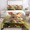 3pcs Easter Bunny Bedding Set - Includes One Quilt Cover and Two Pillowcases (No Core) - Festive Gift for Bedroom Decor - Polyester Fabric -