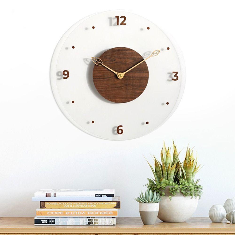 Transparent Digital Wall Watch Solid Wood Scale Clock Durable Hanging Clock  Office