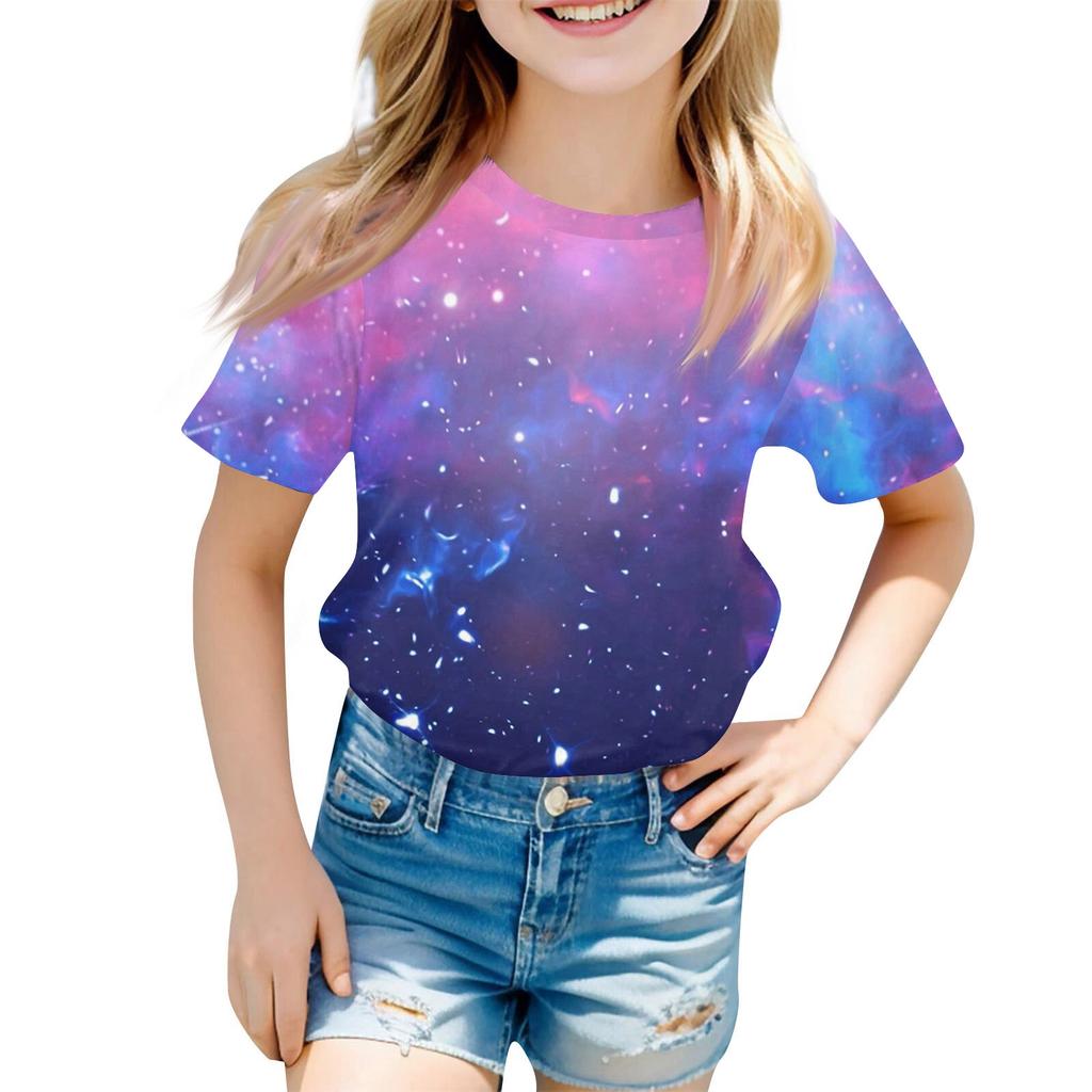 Children's Fashion Casual Short Sleeve Easter Bunny Printed Round Neck Short Sleeve T-Shirt Top