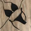 Sexy Bikini-Badeanzug mit Nackenriemen, verstellbaren Trägern, mehrfarbig, in großen Größen, Damen-Set