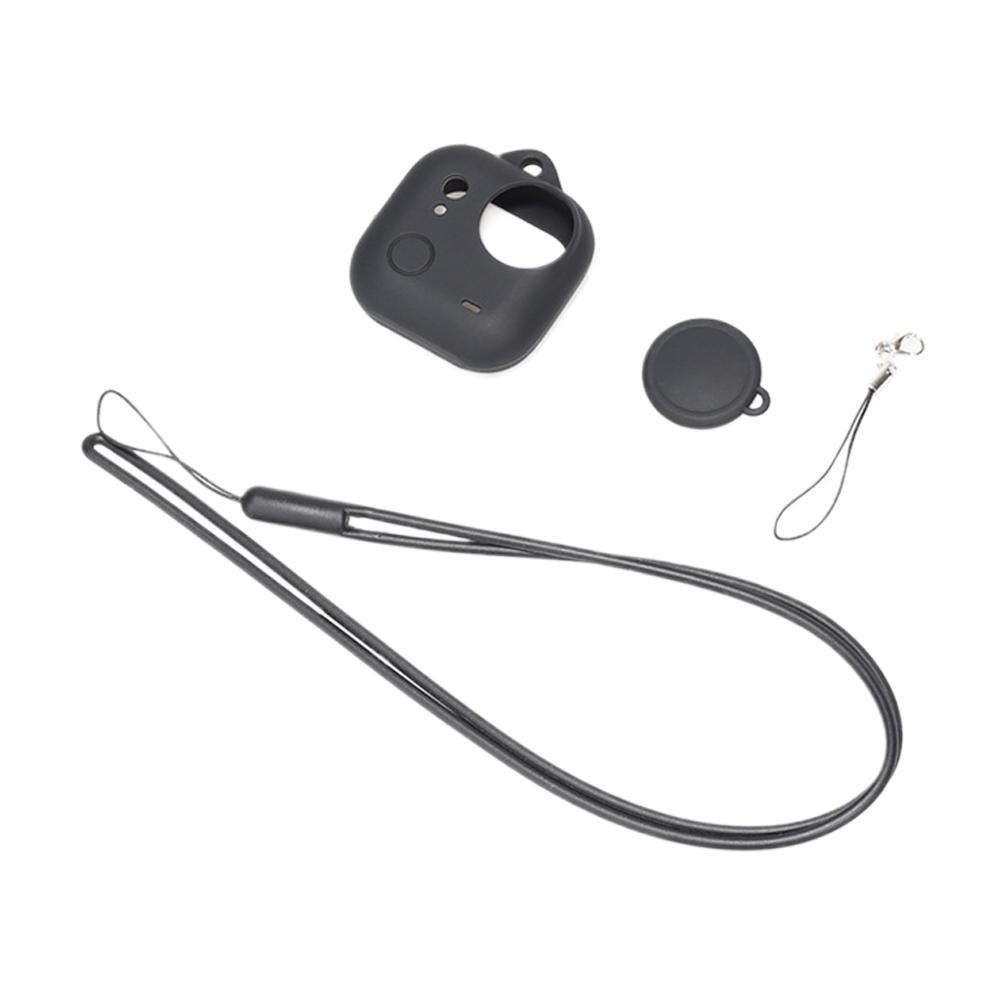 Silicone Protective Case For Insta360 GO Ultra Body Cover Lens Guards Cap With Anti-lost Straps Accessories Soft Body Case