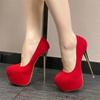 Eilyken 2026 Fetysz Super Szpilki Wysokie Obcasy Damskie Czółenka Seksowne Buty Ślubne na Imprezę Balową Styl Uliczny Sandały na Platformie