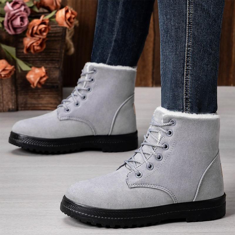 Women High Top Snow Boots  Winter Trend Men's Women Warm Casual Cottom Shoes Suede Comfortable Neutral Walking Shoes 35-44