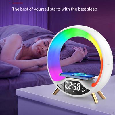 Digital Alarm Clock with Colorful Lights Led Modern Table for
