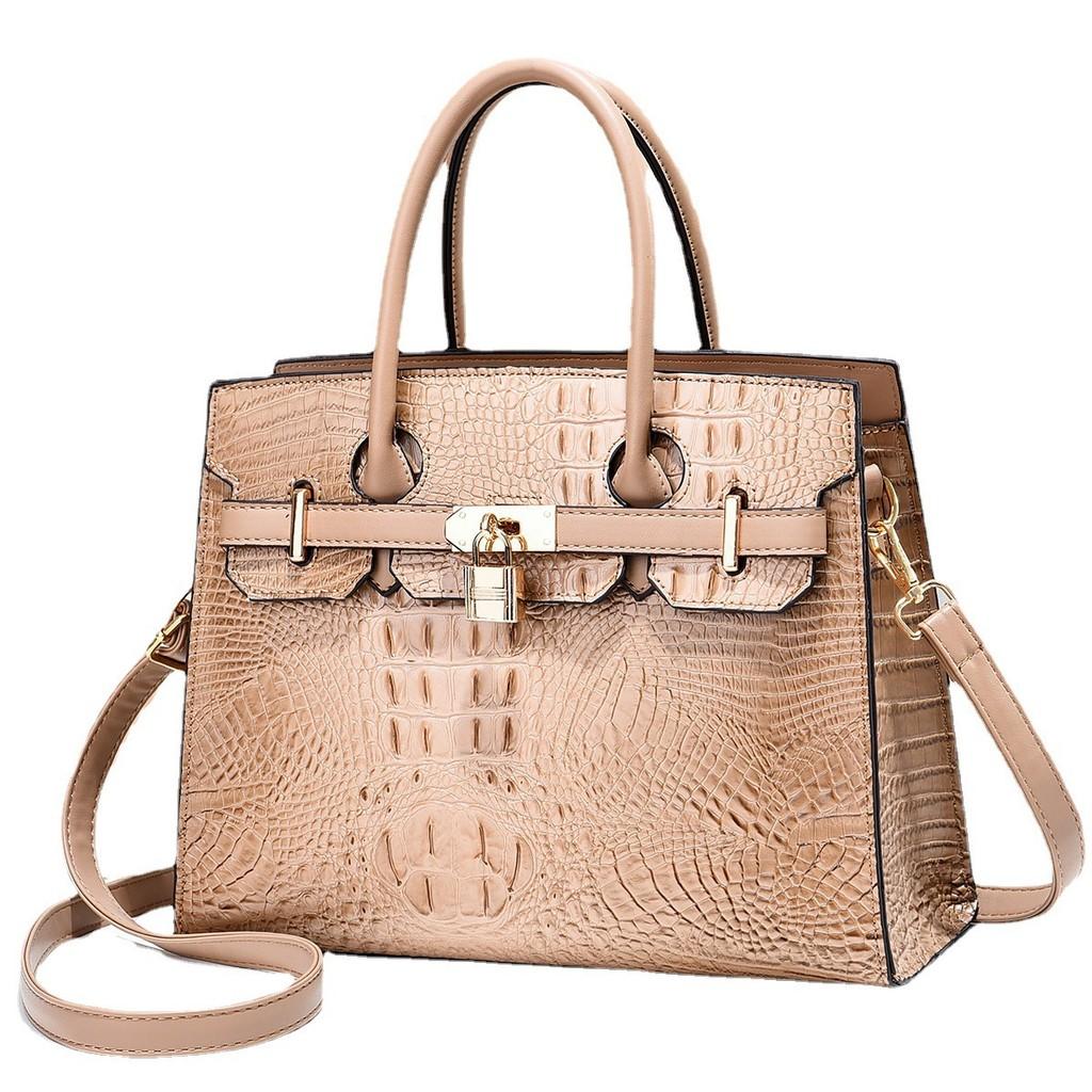 Stylish Large Capacity Crocodile Pattern Tote Handbag For Trendy Everyday Use