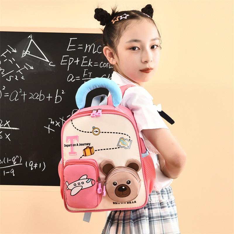 Animal Bear Print Backpack With Lightweight Oxford Fabric Schoolbag Gift Kids