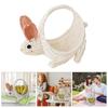 Practical Woven Flower Basket Bunnies Shaped Sturdy Plastic Container Craft Supplies for Wedding and Office Storage