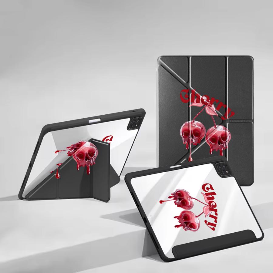 Fruit Cherry Holder Cover Tablet Case For iPad Air 4 5 M3 M2 1 2 M4 11inch Pro 2025 Pro 11th 10th 9th 8th 7th 12.9inch Mini 6 7