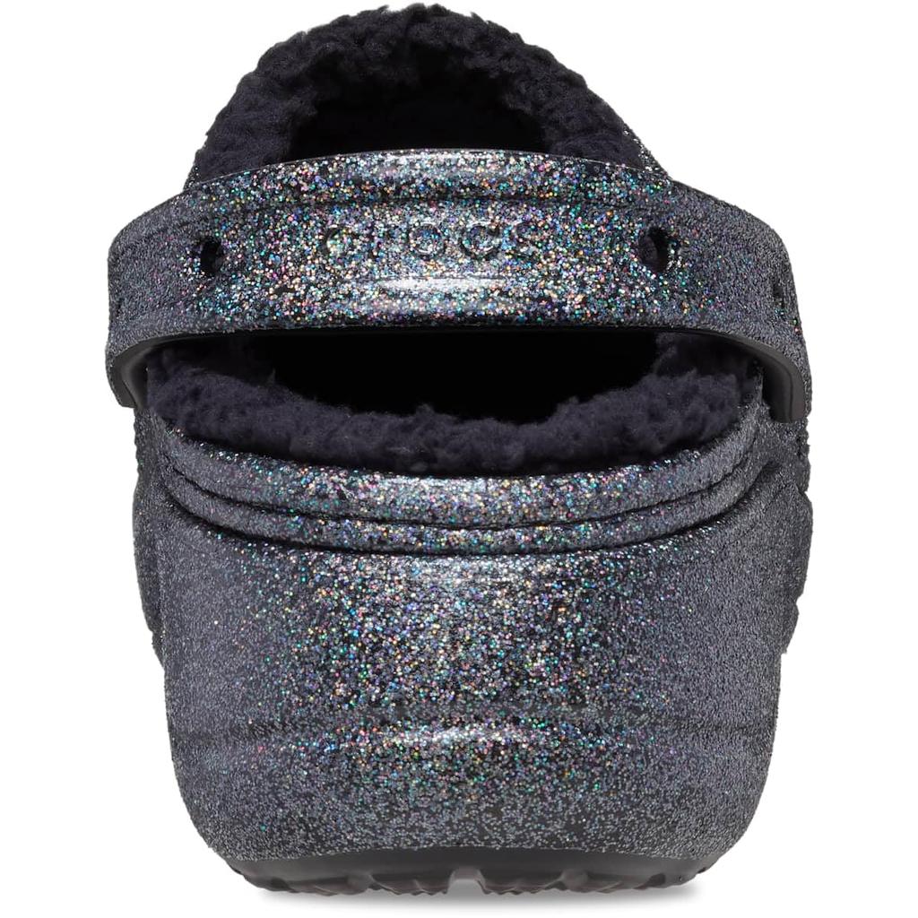 Crocs Baya Platform Lined Glitter Clog Sandals for Black Cm Women, Glitter, 24.0