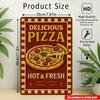 Affiche Métal Vintage Signe Pizza, Décor Mural pour Cuisine Bar