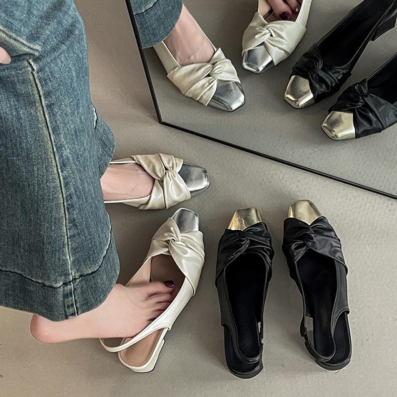 Gentle Design Bag Head Sandals Women's Summer Evening Shoes High Heels Cool Slippers Mary Jane Single Shoes