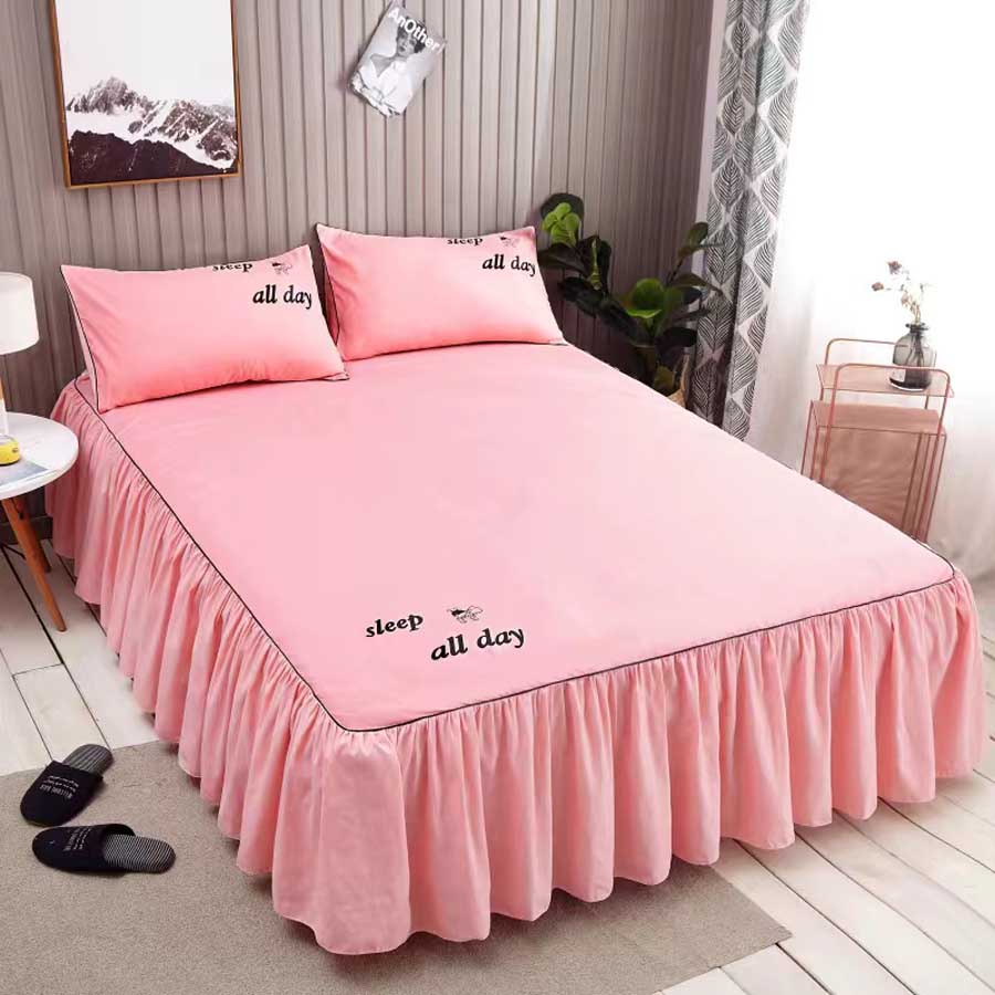 WOSTAR Nordic solid bed sheet cover bedspread summer soft comfort bedding set luxury home textiles single double queen king size