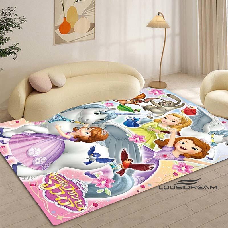 Cartoon Sofia die Erste Prinzessinnen-Muster Teppich - Raumdeko, Maschinenwaschbar und Weich, Perfekt für Schlafzimmer Spielmatte, Wohnzimmer