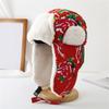 Ethnic Warm Hat Trapper Hat Stylish Floral Caps Warm Hat Ushanka Hat for Outdoor Winter Mask for Skiing Camping Hiking