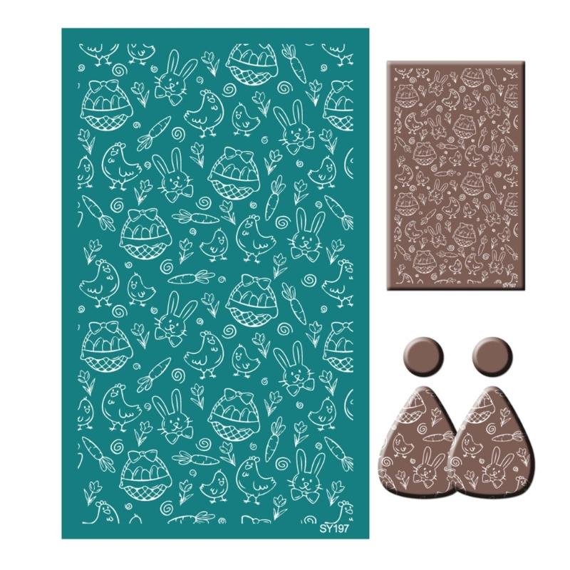 Bunnies Eggshell Silkscreen Print Stencils 6.3x4Inch Washable for Clay Earrings Jewelry Making Printing on Clay Fabric
